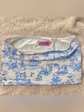 Edikted Blue Toile Strapless tube Top